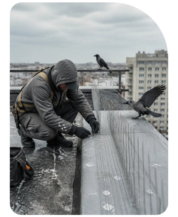 Защита от ворон под ключ в Нижнекамске по цене от 5070 р. | Сенат-Нжм