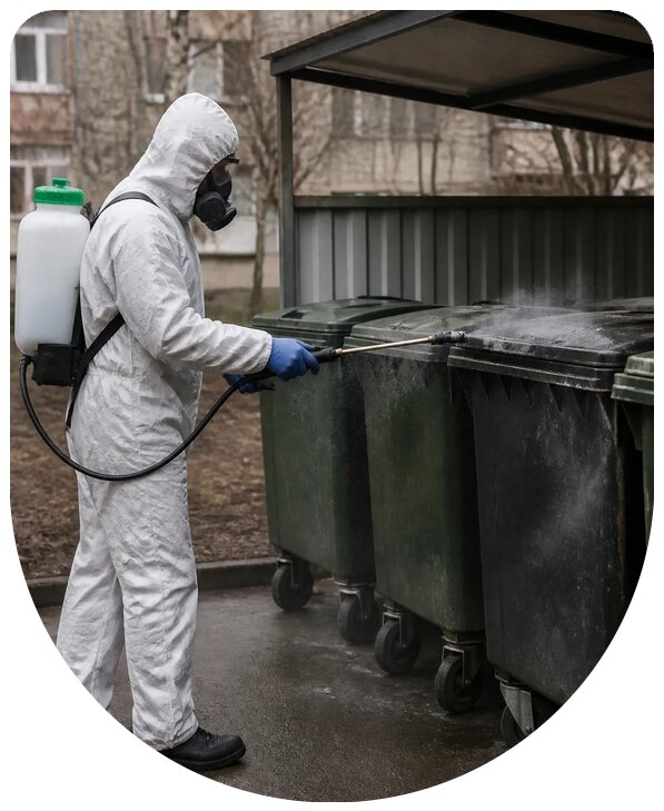 Санитарная обработка мусорных контейнеров и площадок в Нижнекамске